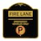 Signmission Fire Lane Emergency Vehicles W/ No Parking, Black & Gold Aluminum Sign, 18" x 18", BG-1818-24015 A-DES-BG-1818-24015 - alternate 1
